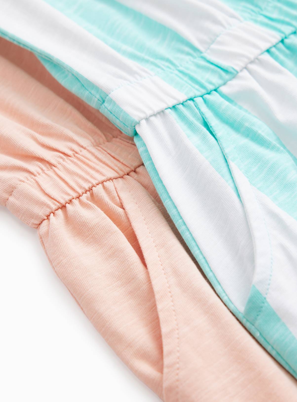 Pink & Blue Stripe Print Jersey Playsuits 2 Pack 12 years - Image 2